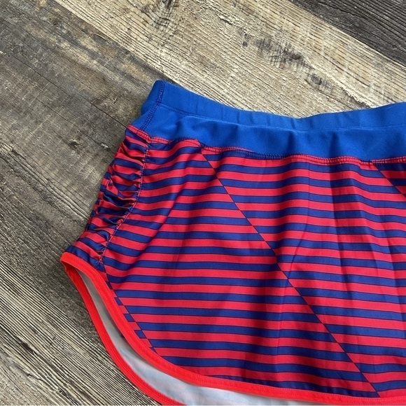 Nike Royal & Red Dri Fit Running Short/Skort Blue Red Striped Pocket Sz. M B51 - Picture 3 of 8